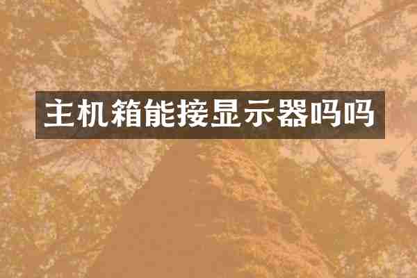 主机箱能接显示器吗吗