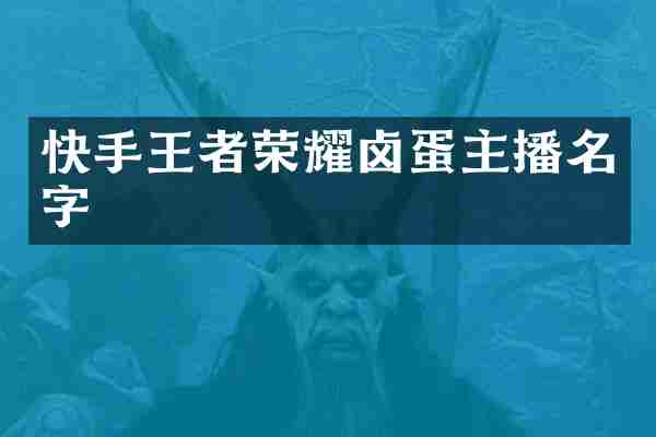 快手王者荣耀卤蛋主播名字