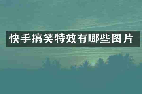 快手搞笑特效有哪些图片