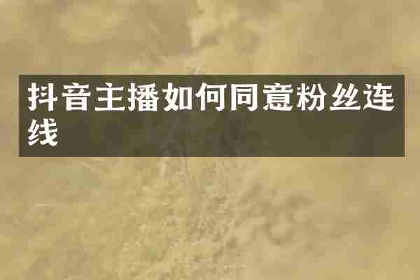 抖音主播如何同意粉丝连线