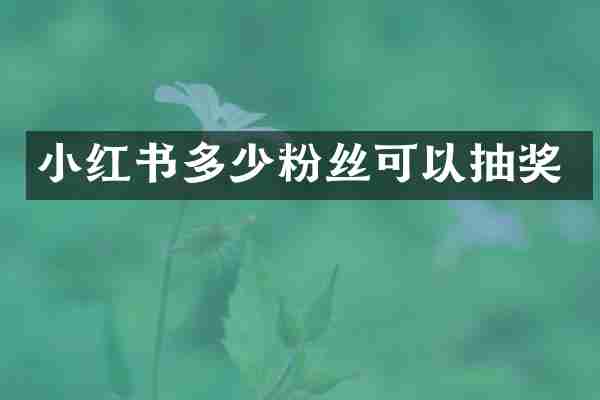 小红书多少粉丝可以抽奖