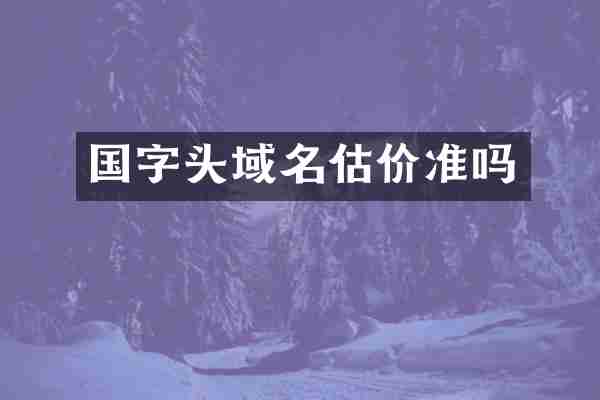 国字头域名估价准吗