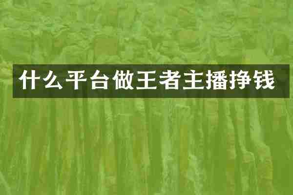 什么平台做王者主播挣钱