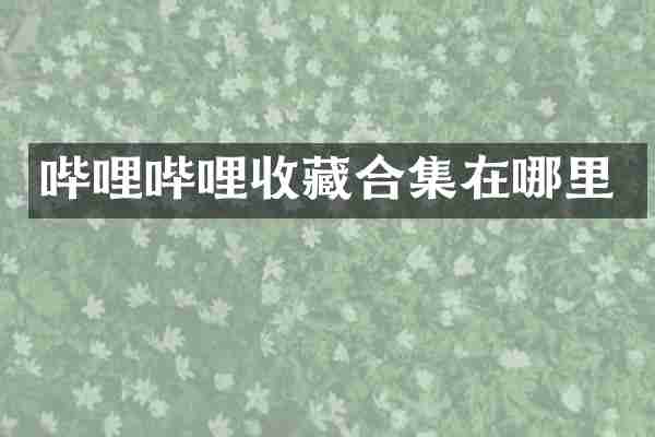哔哩哔哩收藏合集在哪里