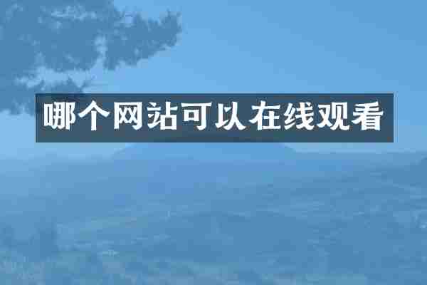 哪个网站可以在线观看