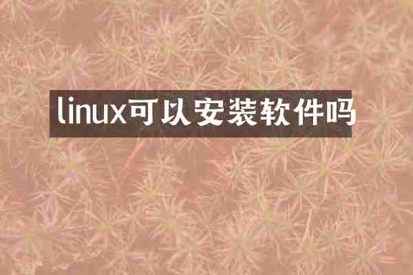 linux可以安装软件吗