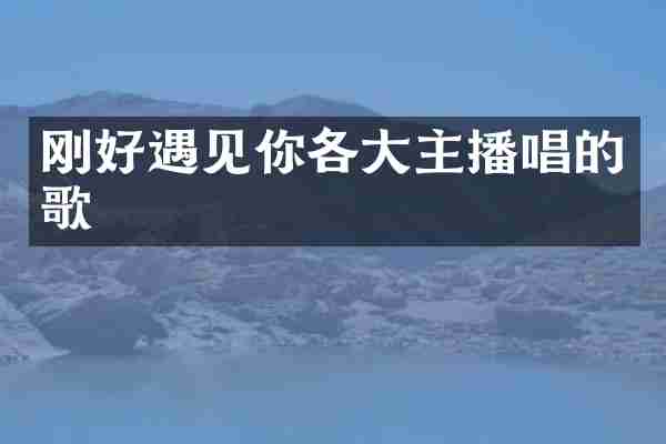 刚好遇见你各大主播唱的歌