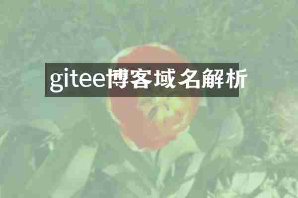 gitee博客域名解析