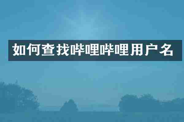 如何查找哔哩哔哩用户名