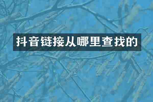 抖音链接从哪里查找的
