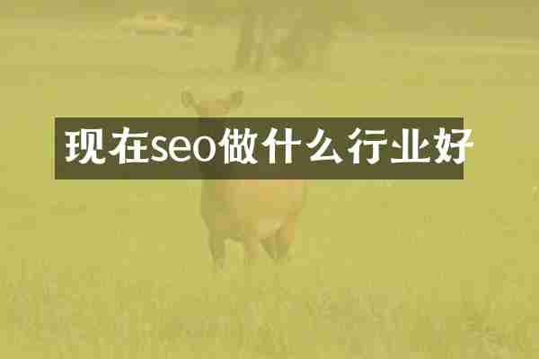 现在seo做什么行业好