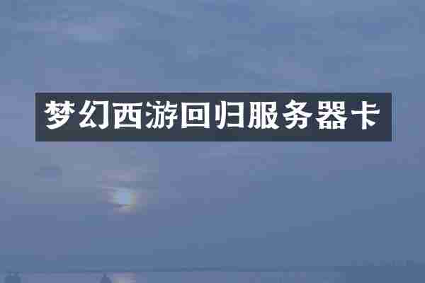 梦幻西游回归服务器卡
