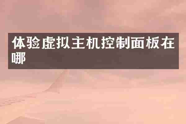 体验虚拟主机控制面板在哪