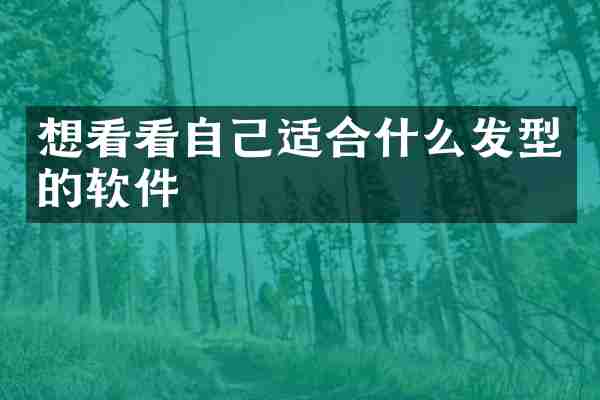 想看看自己适合什么发型的软件