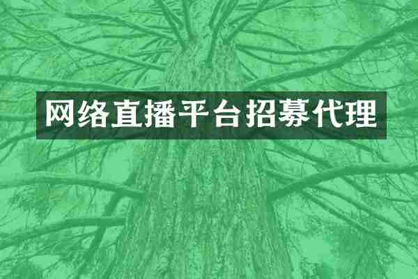 网络直播平台招募代理