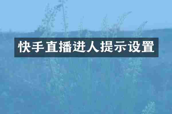 快手直播进人提示设置