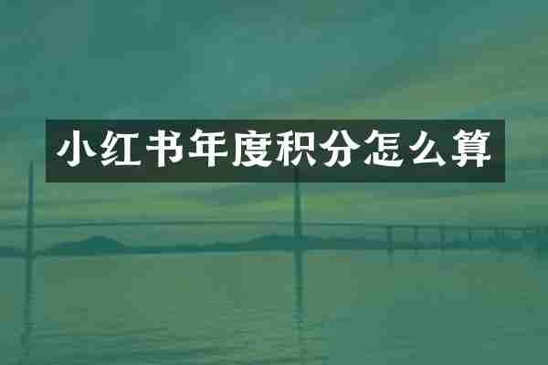 小红书年度积分怎么算