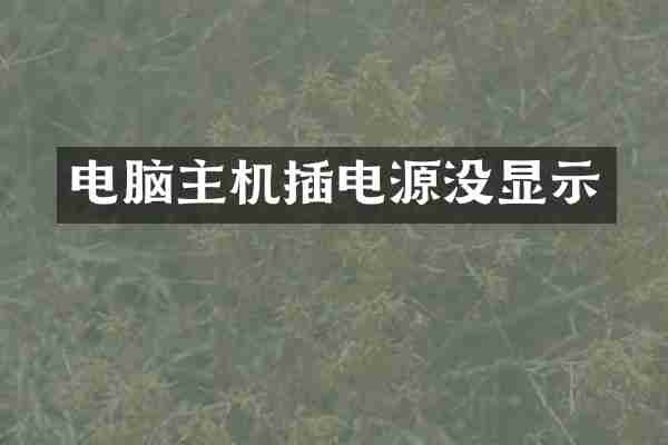 电脑主机插电源没显示