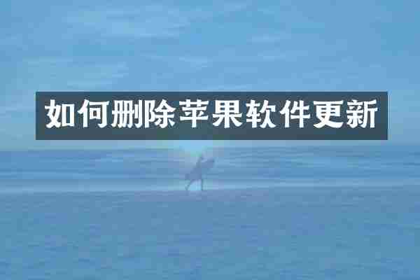 如何删除苹果软件更新