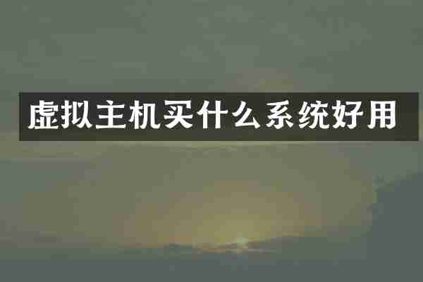 虚拟主机买什么系统好用
