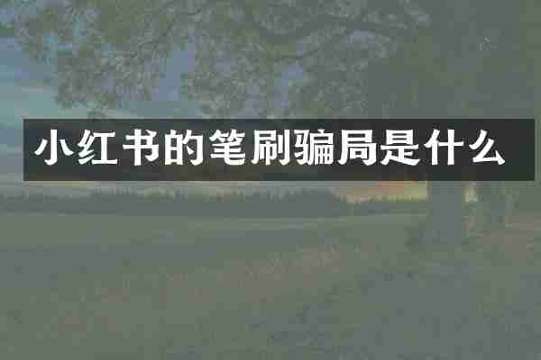 小红书的笔刷骗局是什么