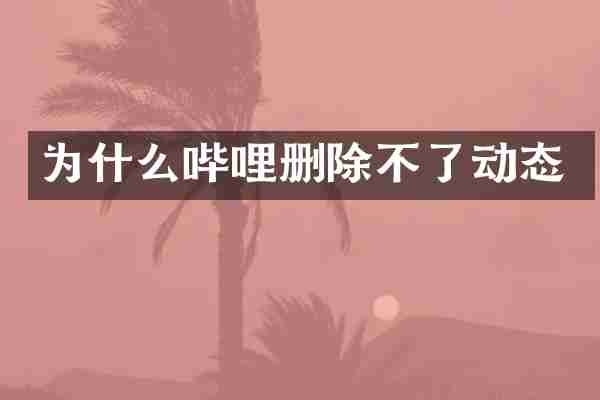 为什么哔哩删除不了动态