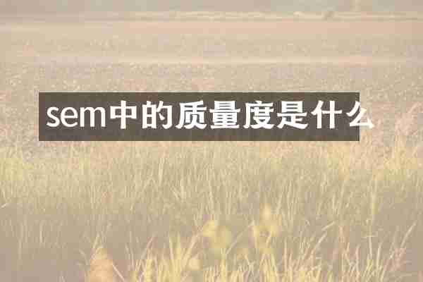 sem中的质量度是什么