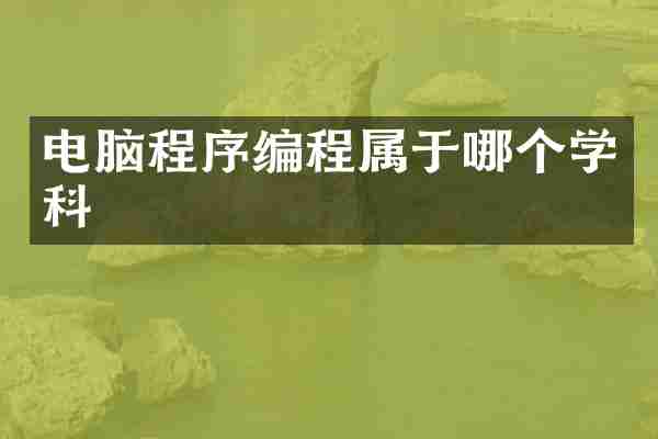 电脑程序编程属于哪个学科