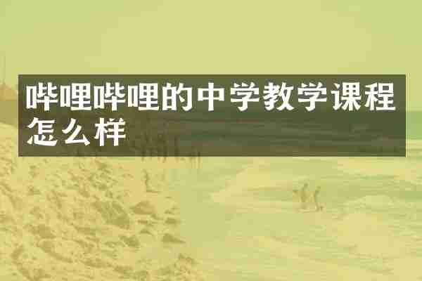 哔哩哔哩的中学教学课程怎么样