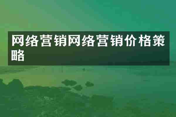 网络营销网络营销价格策略