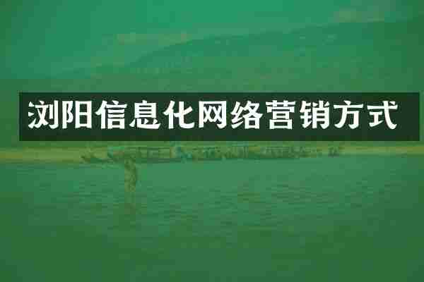 浏阳信息化网络营销方式