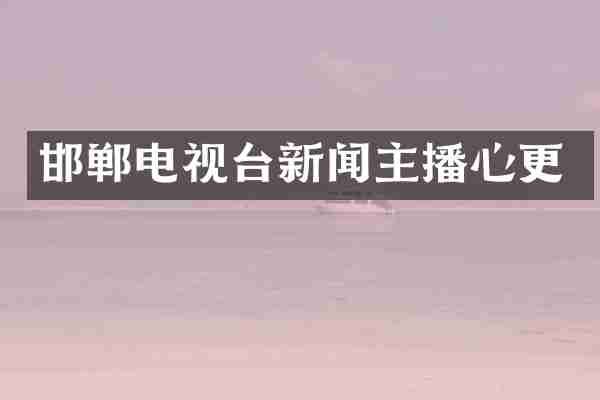 邯郸电视台新闻主播心更