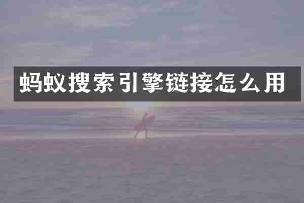 蚂蚁搜索引擎链接怎么用