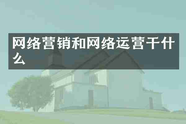 网络营销和网络运营干什么