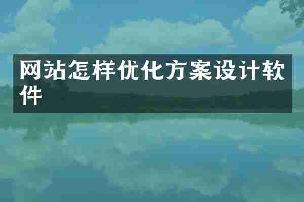 网站怎样优化方案设计软件