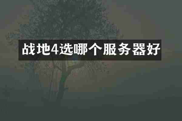 战地4选哪个服务器好