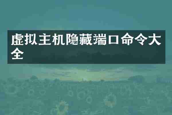虚拟主机隐藏端口命令大全