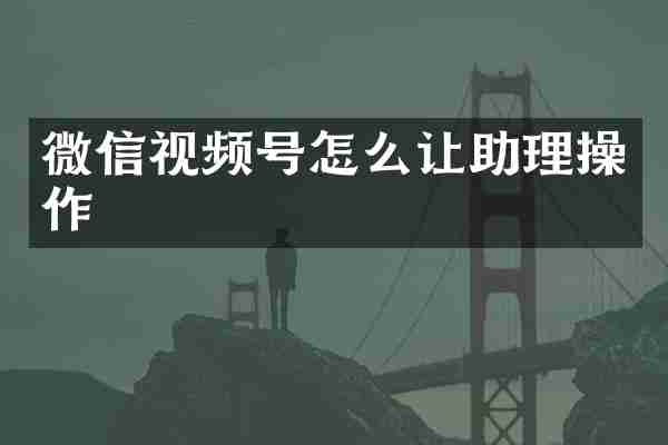 微信视频号怎么让助理操作