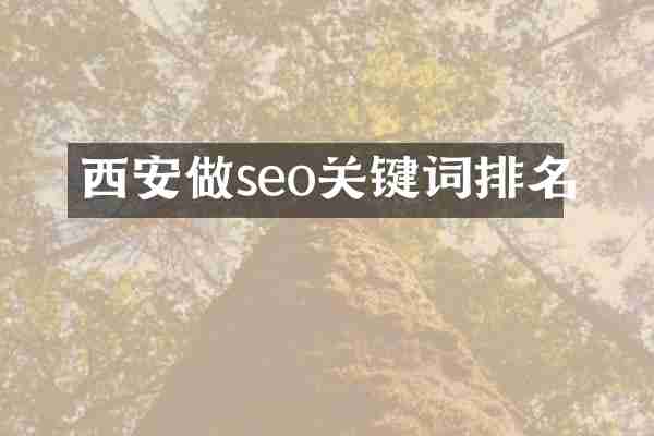 西安做seo关键词排名