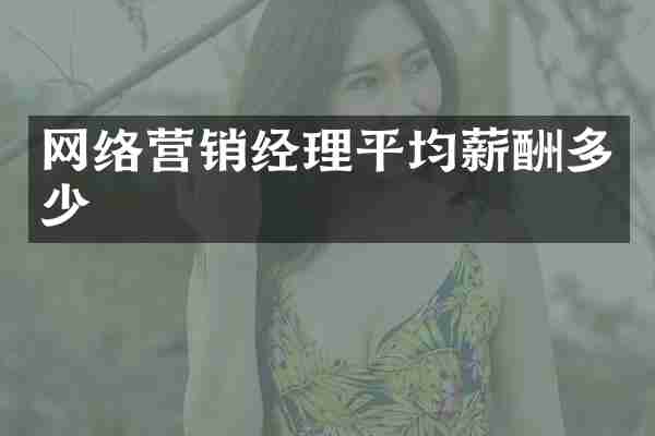 网络营销经理平均薪酬多少