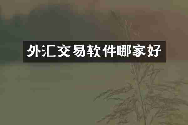 外汇交易软件哪家好