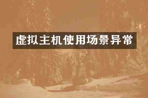 虚拟主机使用场景异常