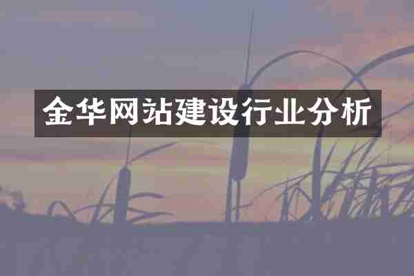 金华网站建设行业分析