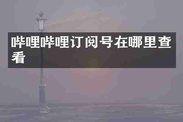 哔哩哔哩订阅号在哪里查看