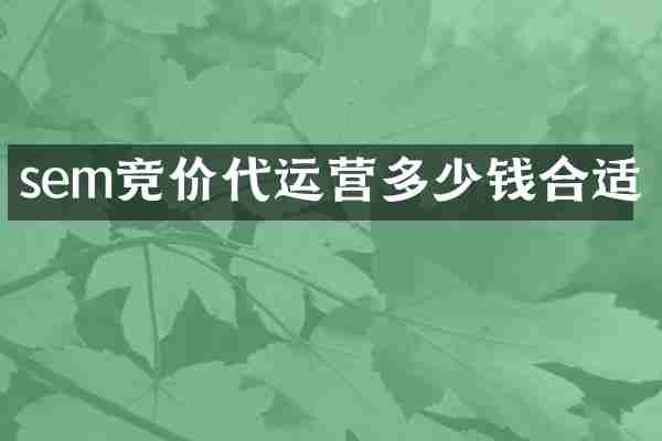 sem竞价代运营多少钱合适