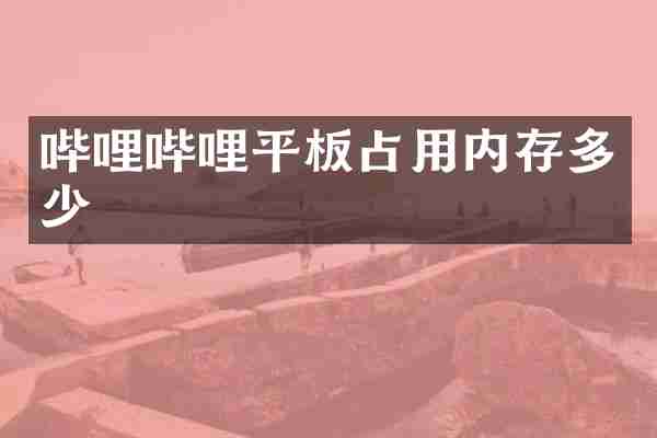 哔哩哔哩平板占用内存多少