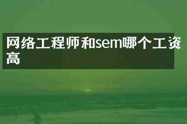 网络工程师和sem哪个工资高