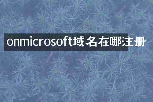 onmicrosoft域名在哪注册
