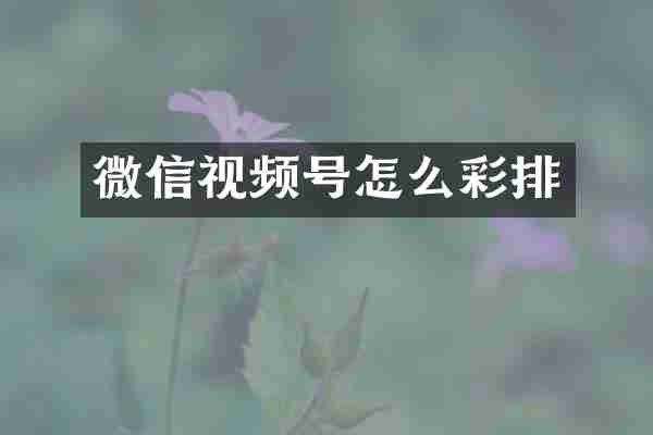 微信视频号怎么彩排