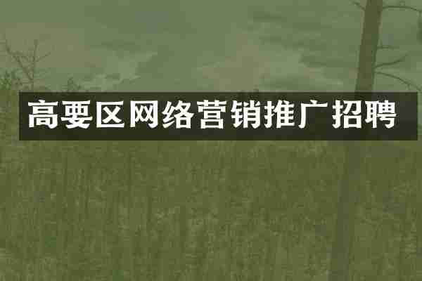 高要区网络营销推广招聘